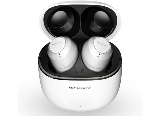HiFuture OlymBuds3 Comfort Fit Wireless Earbuds, up to 25Hrs Playtime, IPX5 Waterproof, Comfort Fit, 6MM Driver, Powerful Bass, Light weight, Smart Touch Controls, AI Voice Assistant - White